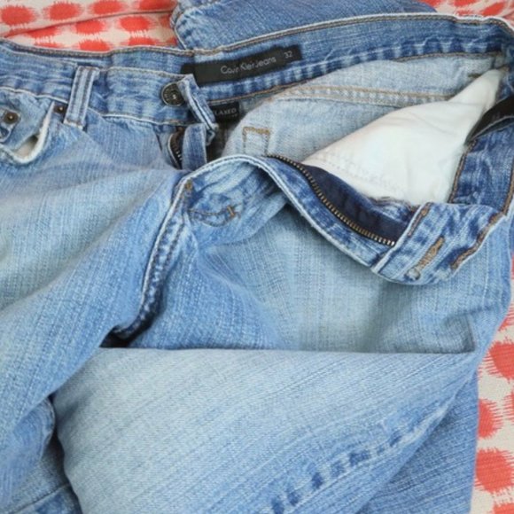 CALVIN KLEIN JEANS Men's Relaxed Straight Easy Fit 32x34 Egypt Made 100% Cotton! - Picture 7 of 14